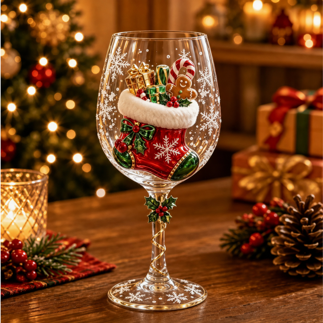 Christmas Stocking Glass