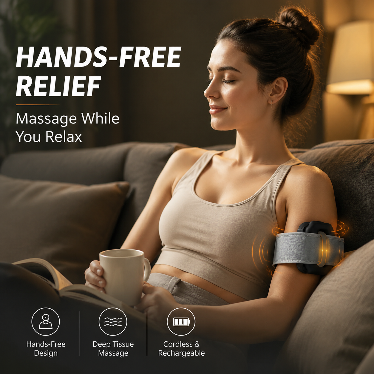 Strapping massager around neck and upper back area