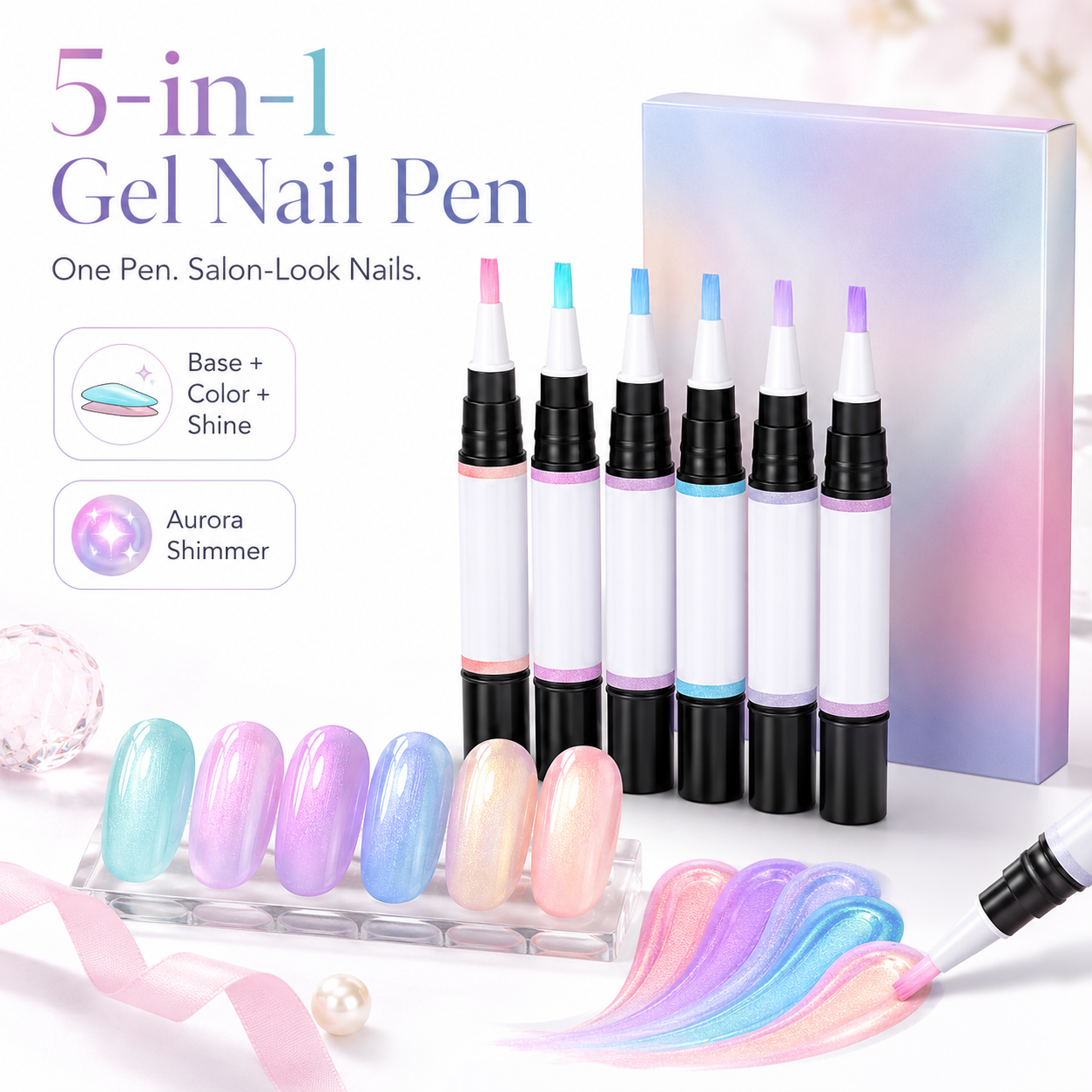 Easy gel nail polish pen application