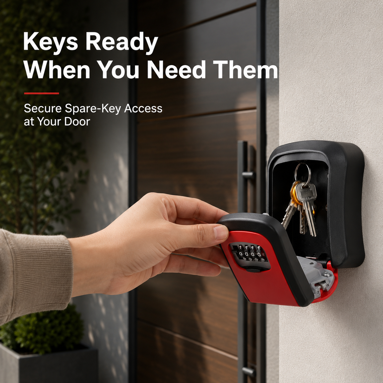 Keys and key fobs stored neatly inside large capacity safe vault