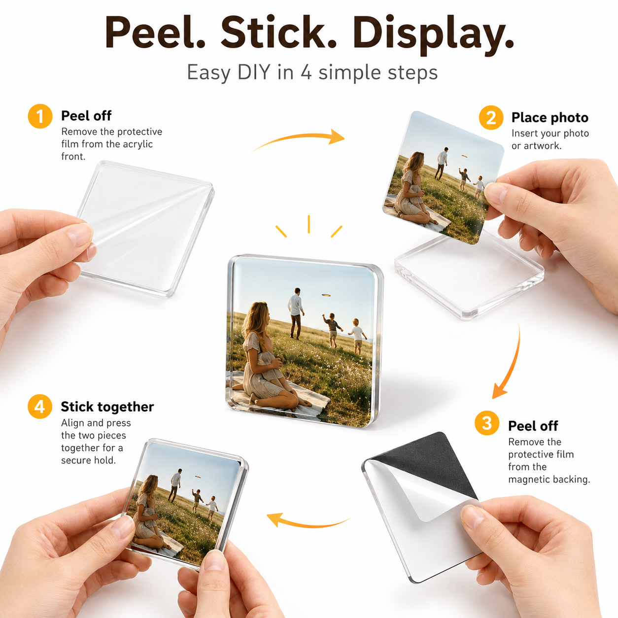 Family photos on white background