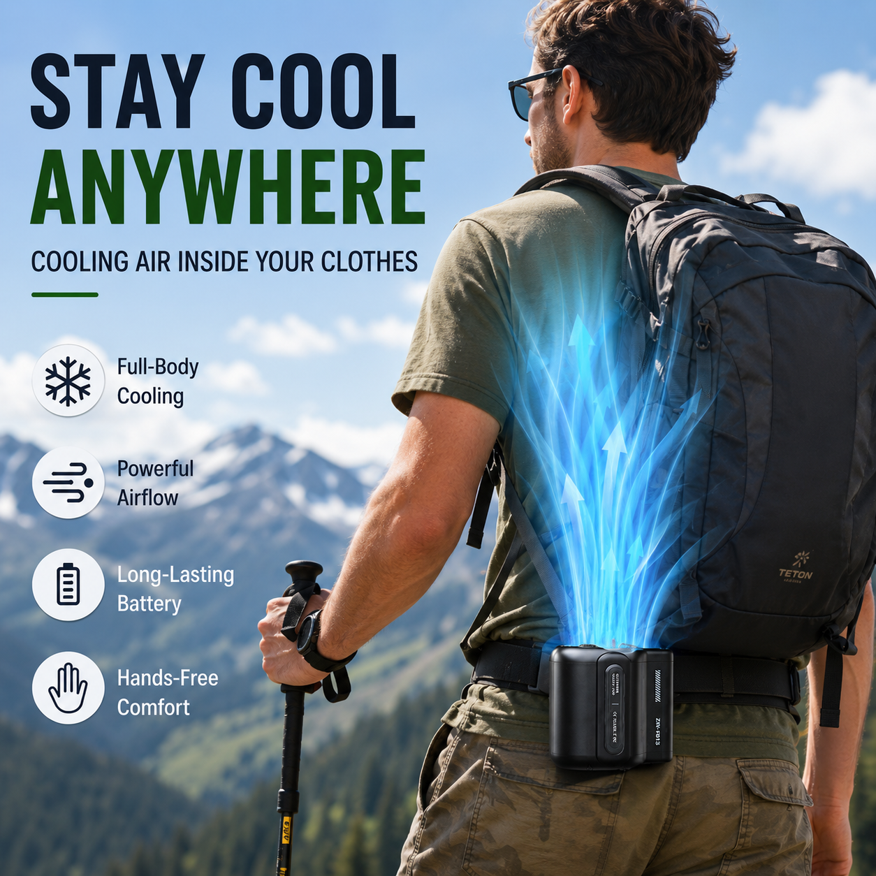 Portable cooling fan design
