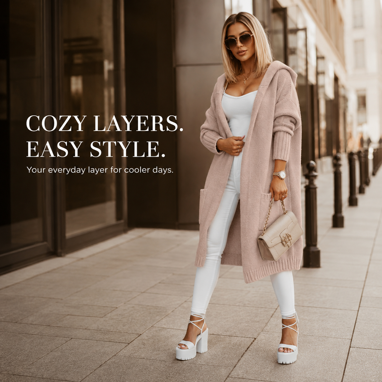 Casual street style with longline cardigan