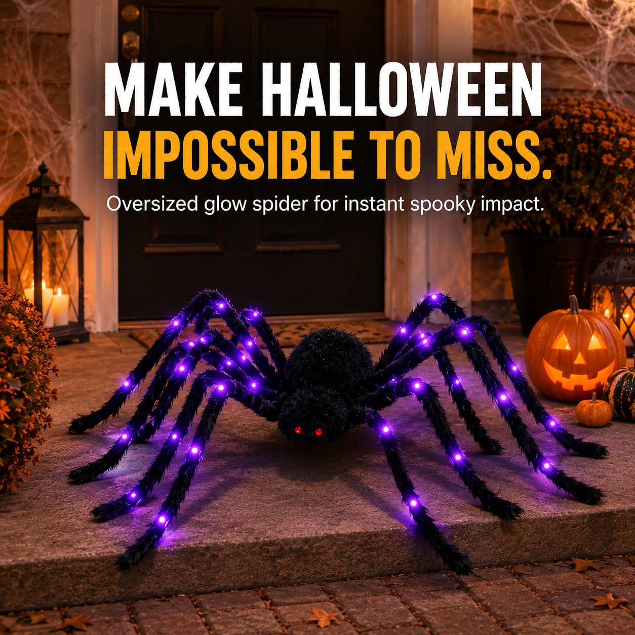 Spider prop hanging on wall demonstration