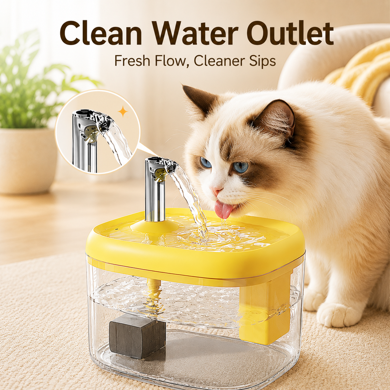 1.5L transparent pet water fountain main profile
