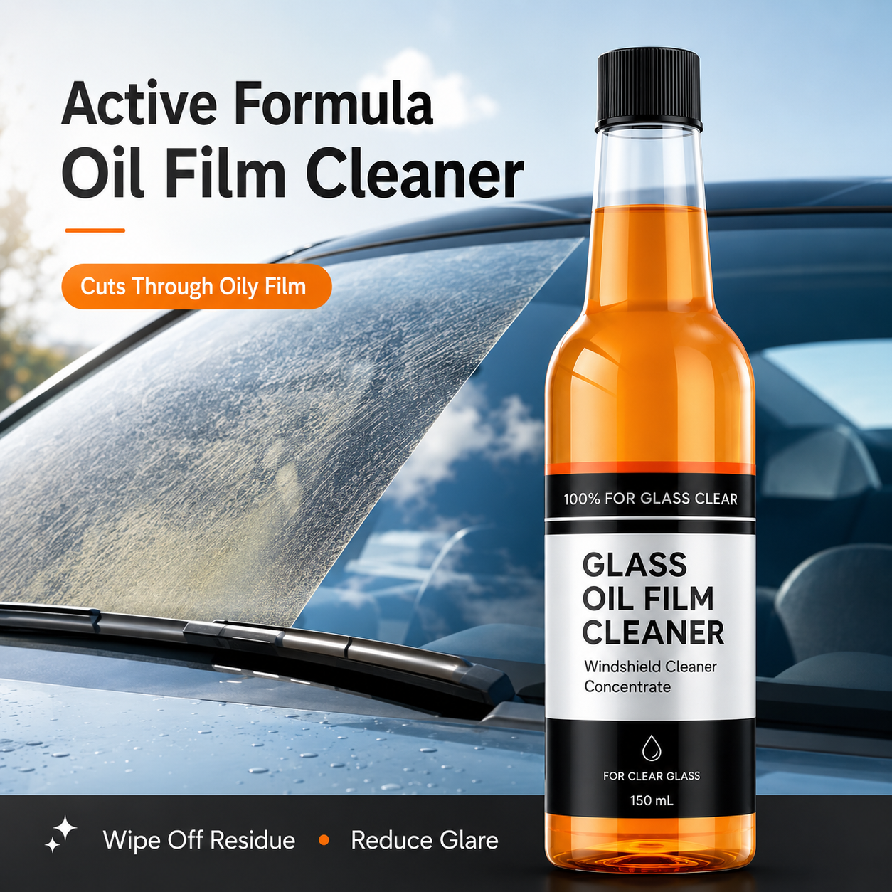 Holding compact 150mL wiper essence fluid bottle with single hand