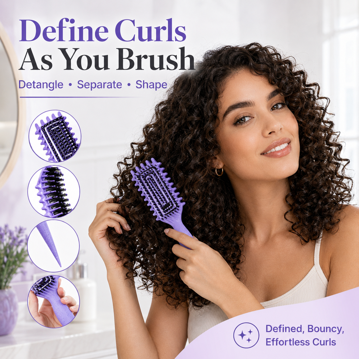 Ventilated hollow brush back supporting quick blow drying