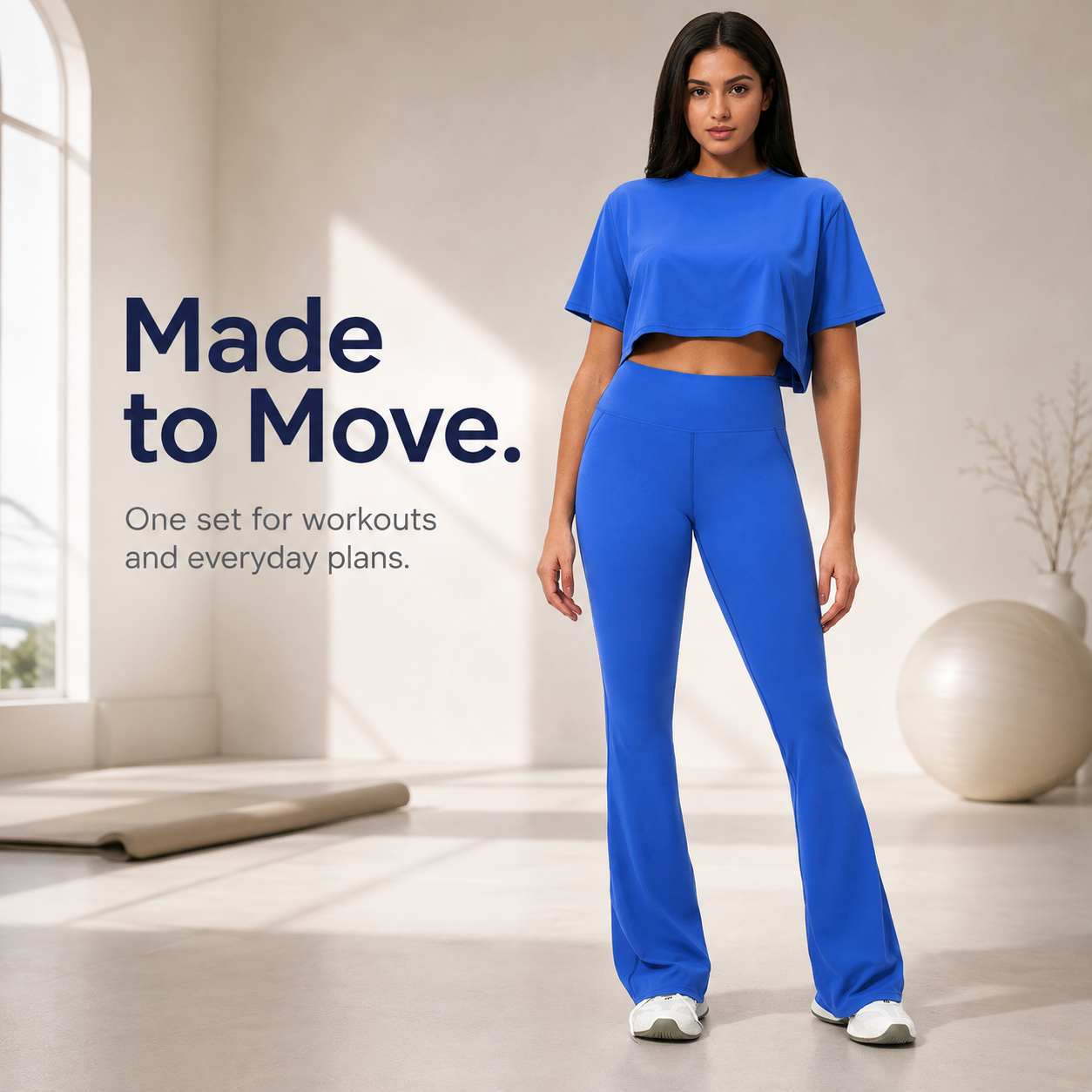 Women wearing activewear matching set for casual outdoor activities