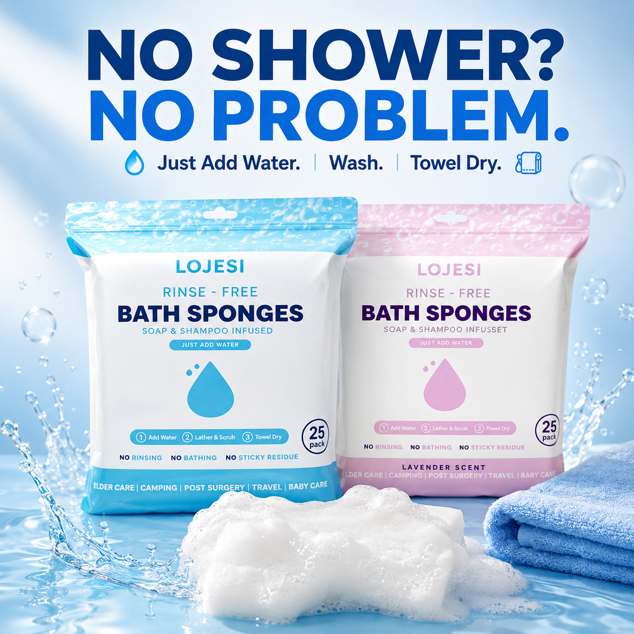 Outdoor camping and travel hygiene wipe down