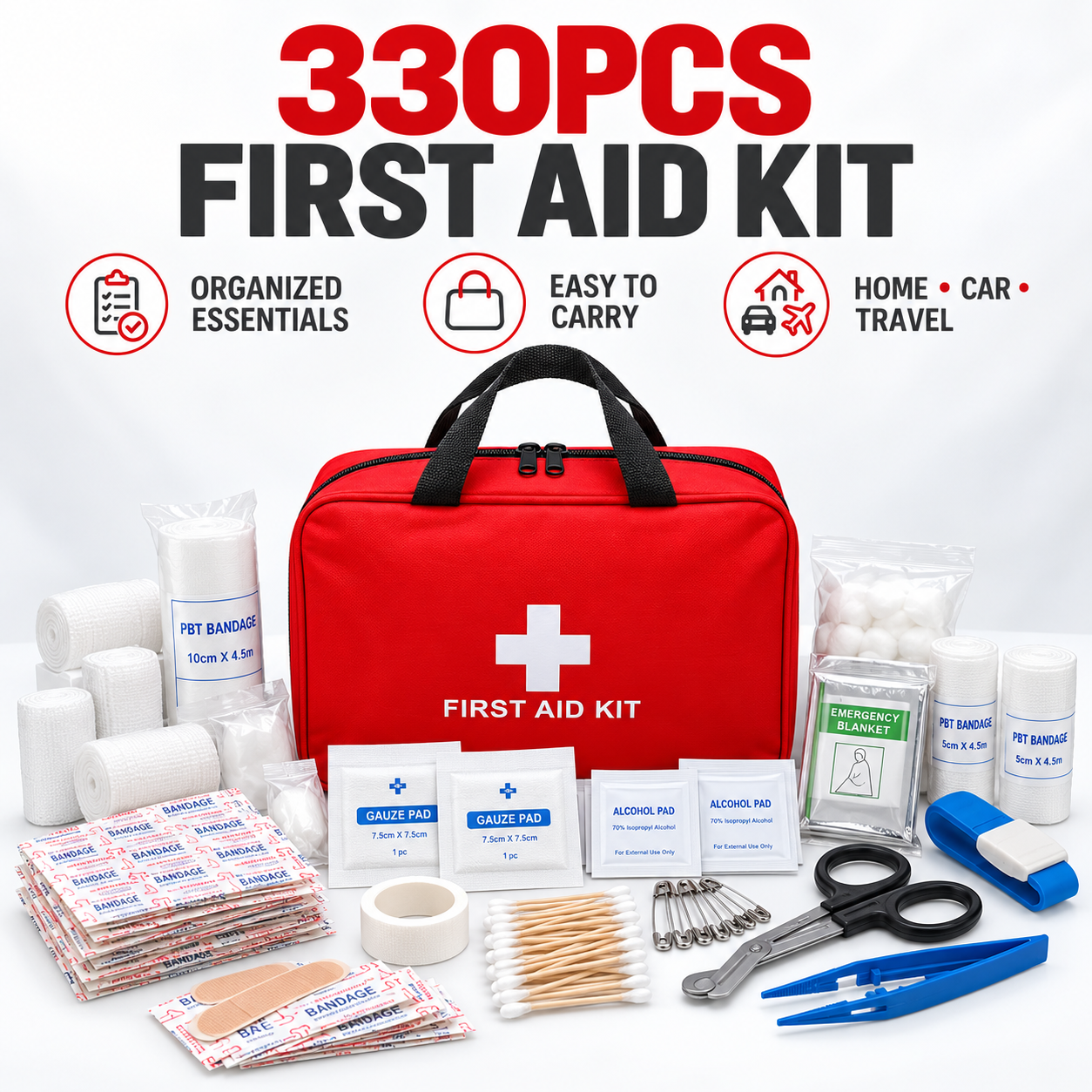 330 Piece Emergency First Aid Kit