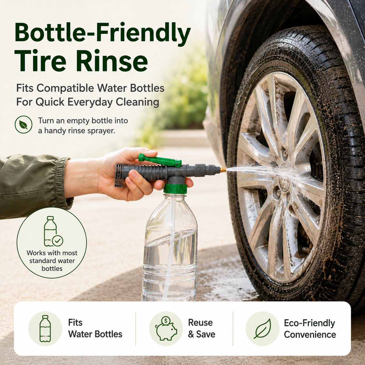 Manual bottle sprayer attachment product package overview