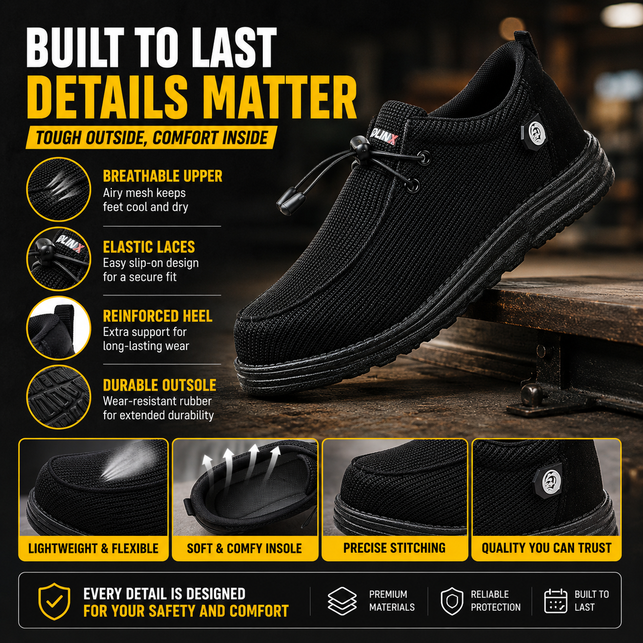 Rear pull tab for convenient quick shoe entry