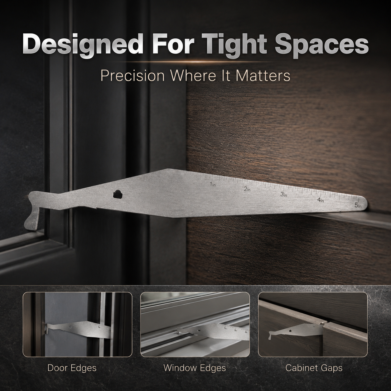 Built-in inch scale pry tool