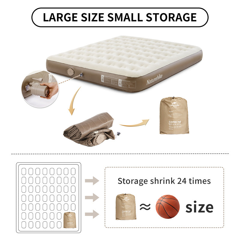 Naturehike C25 Built-in Pump PVC High-Height Inflatable Mattress