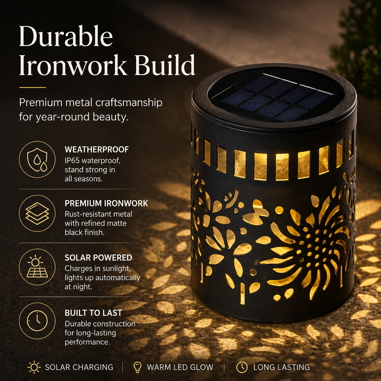 Patio solar light ambiance