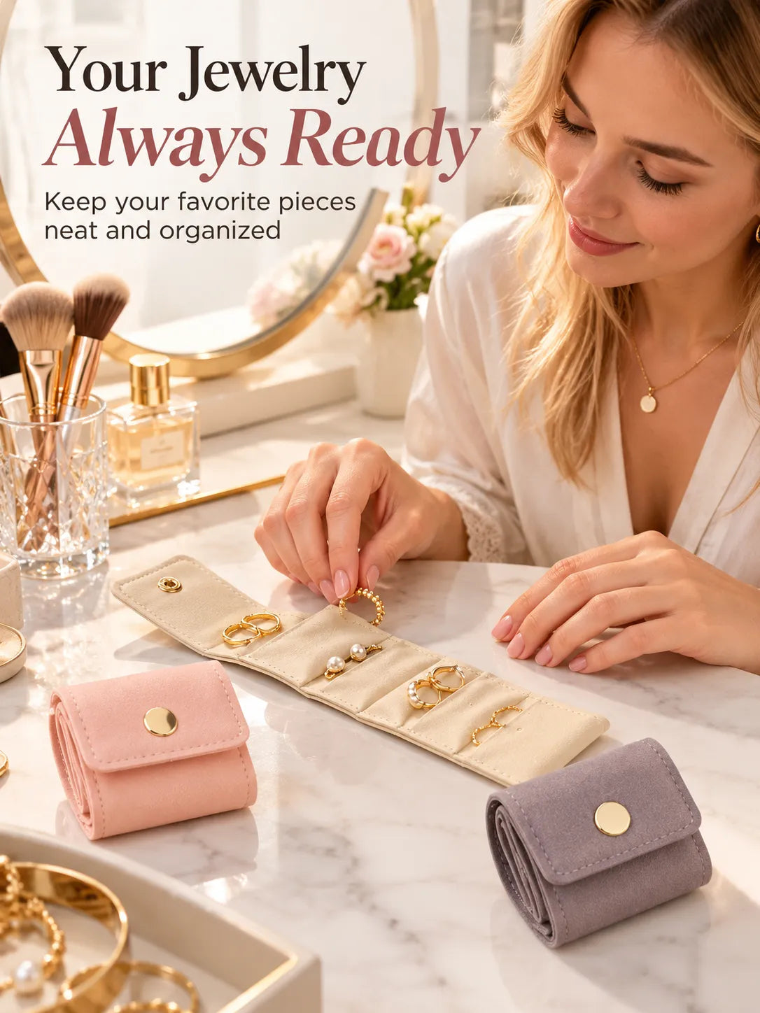 Mini jewelry organizer for travel