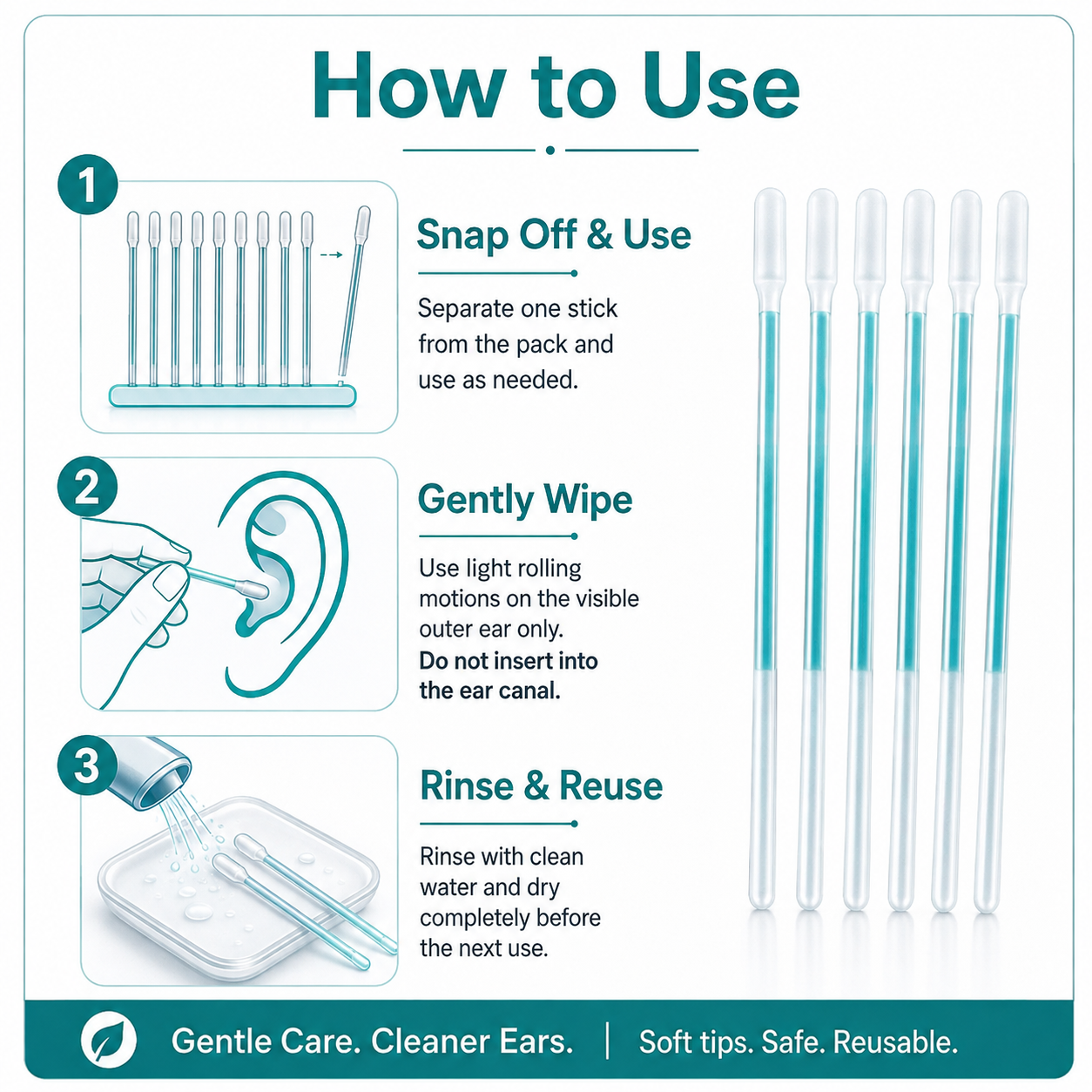 24 piece outer ear cleaning sticks pack final display