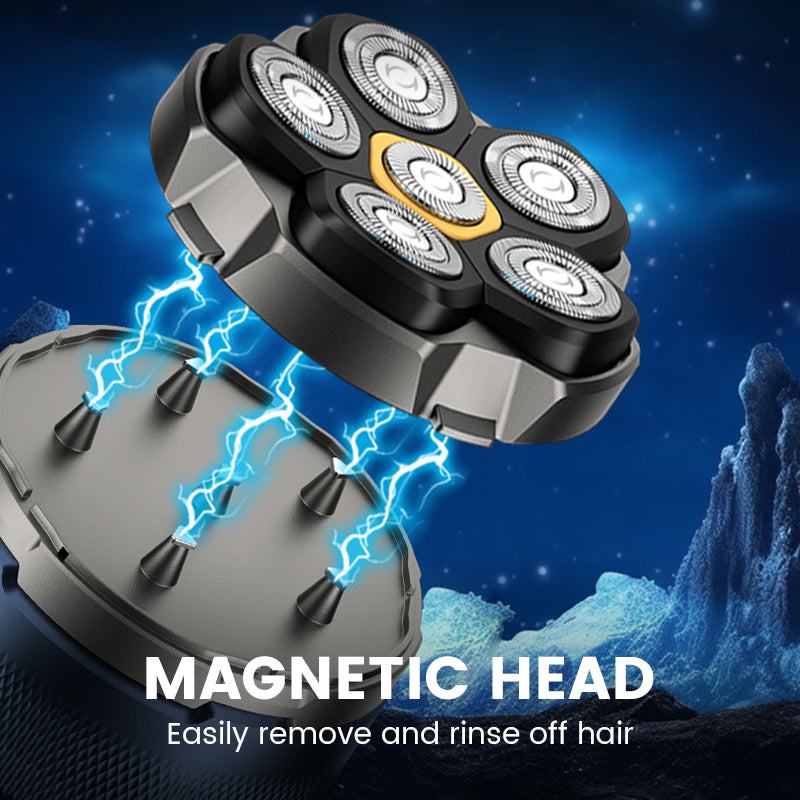Magnetic removable shaving head for easy cleaning