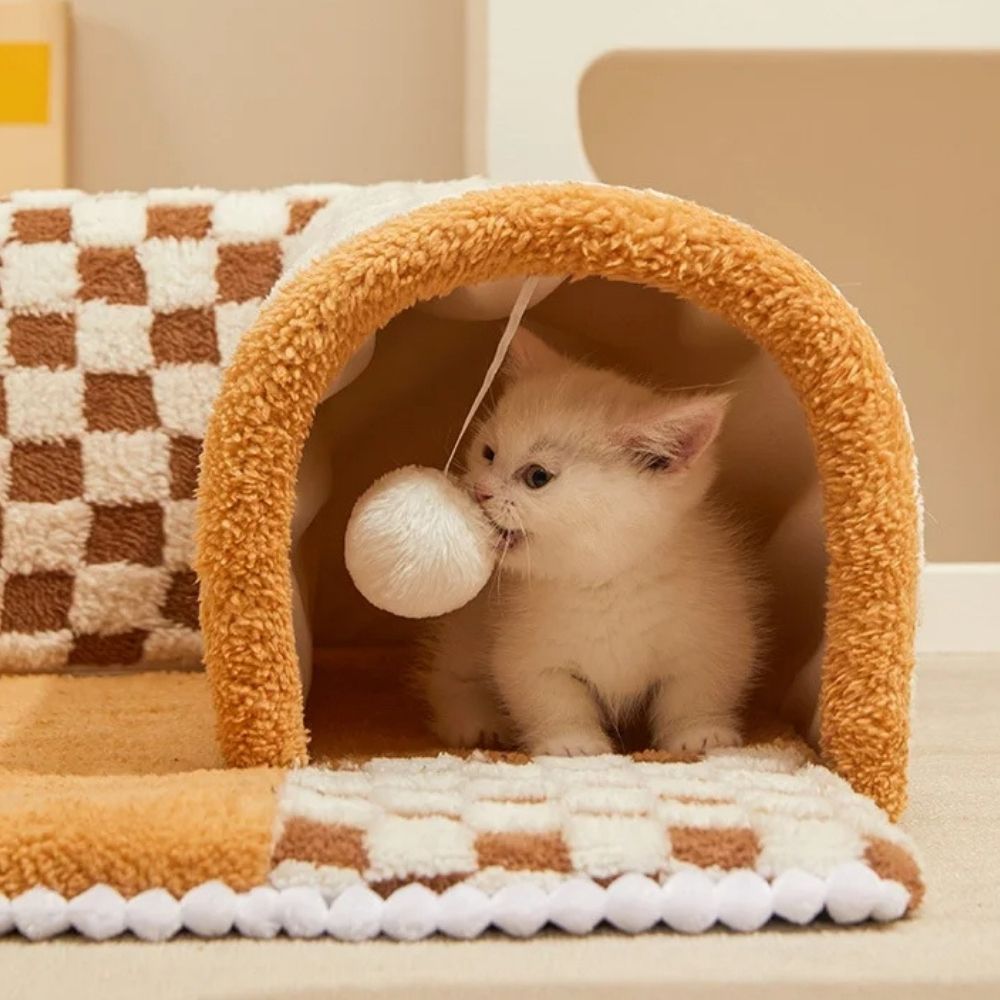 LuxPaws™ 2-In-1 Cat Tunnel Bed