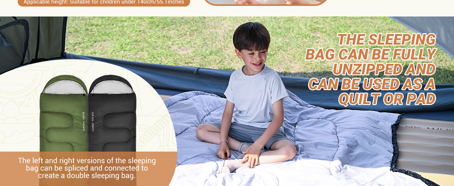 KingCamp Oasis 250S Sleeping Bag-Envelope With Hood