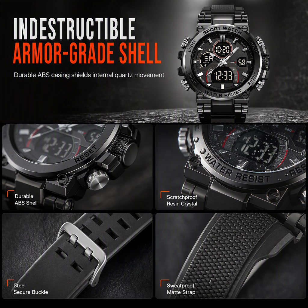 Indestructible armor grade ABS shell close up