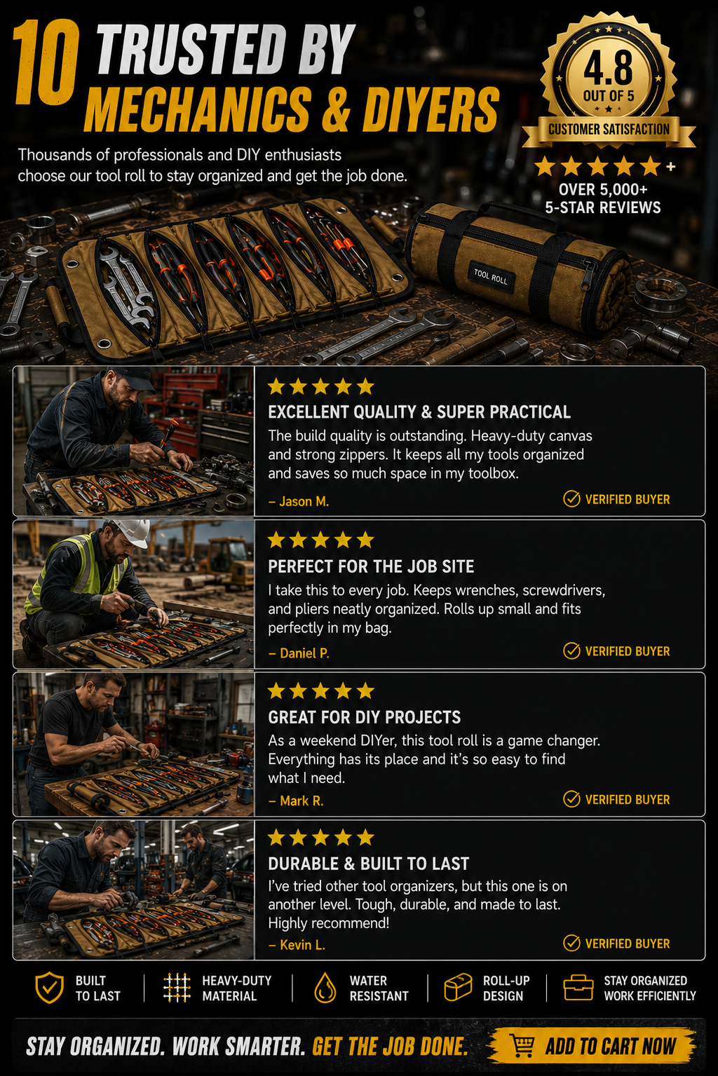 Tool organizer opened layout