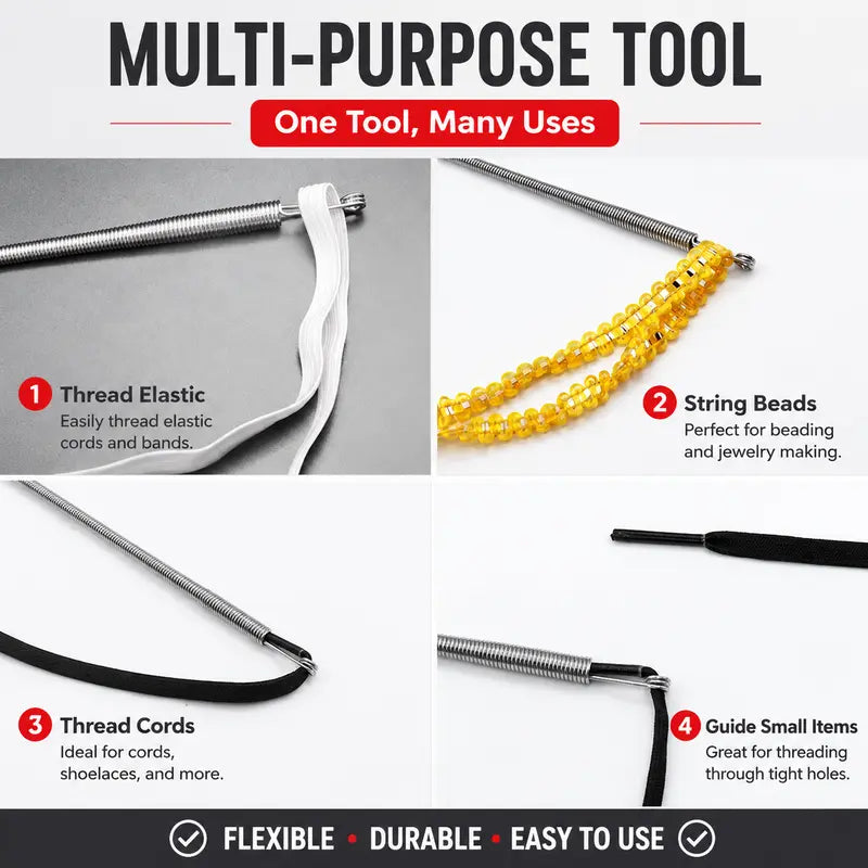How to use flexible drawstring threader tool