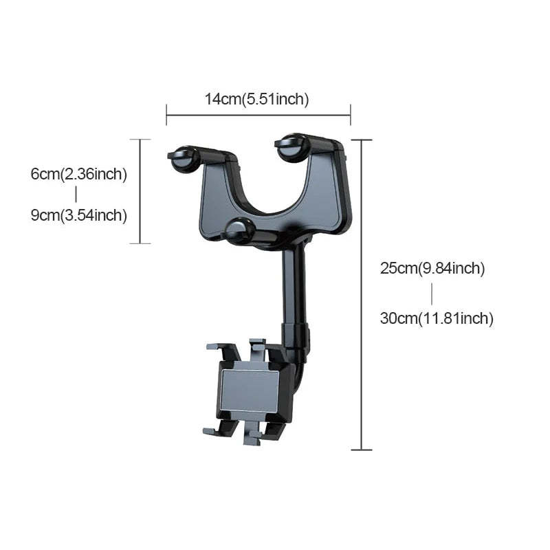 360° Rotating Multifunctional Car Mirror Phone Holder