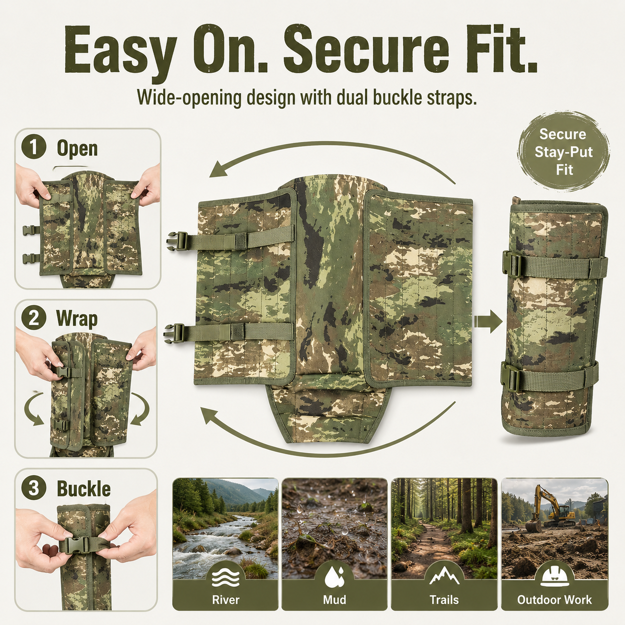 Pair of snake gaiters package view