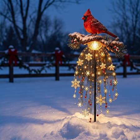 Amazon.com: LAIAMER Cardinal Decor Solar Garden Decor ...
