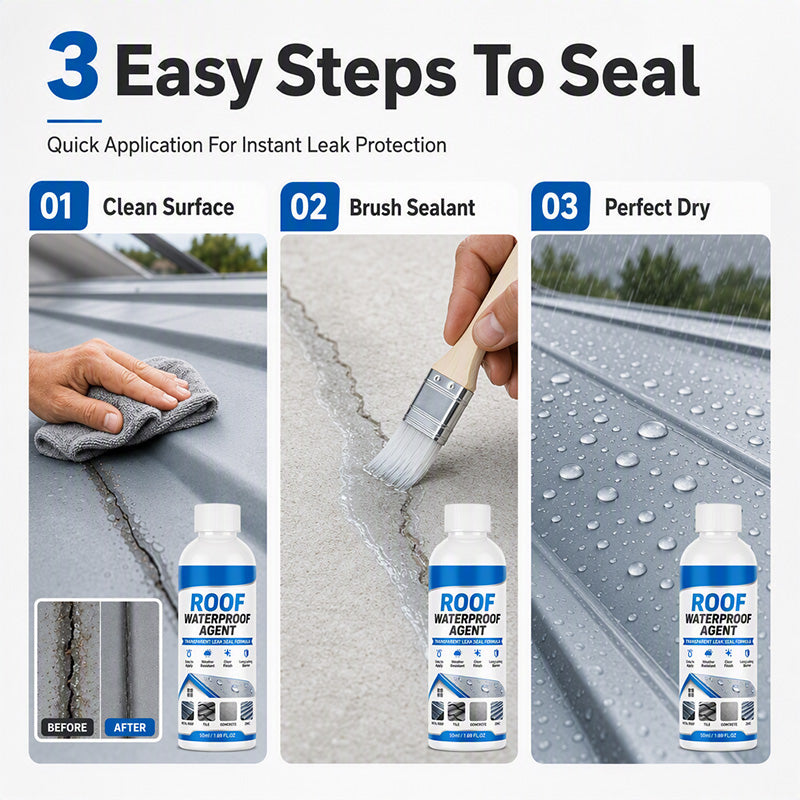 Easy brush-on application of transparent waterproof sealant