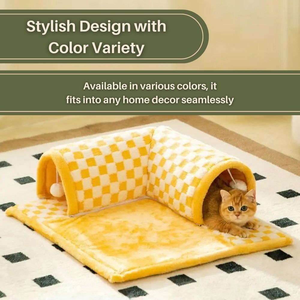 LuxPaws™ 2-In-1 Cat Tunnel Bed