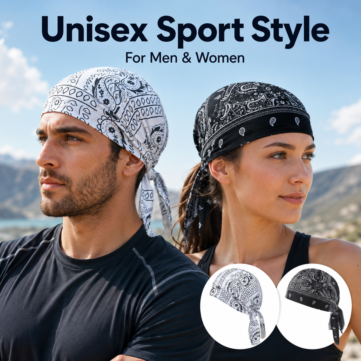 Unisex sport style cooling headscarf cap