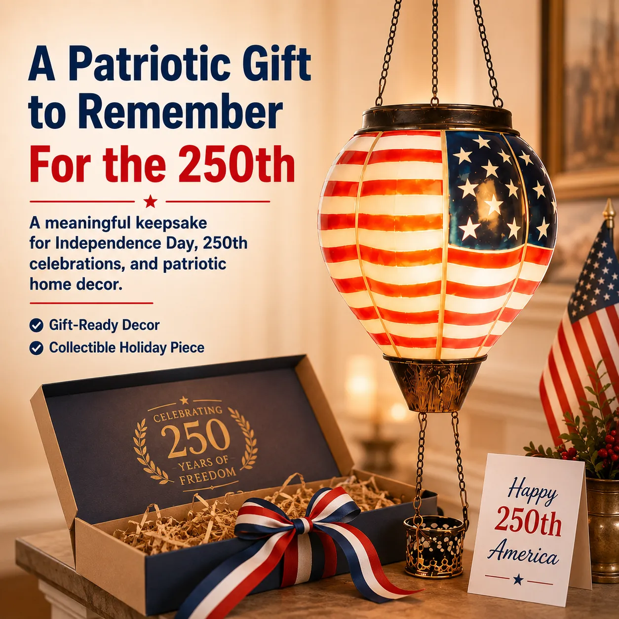 Patriotic solar lantern gift idea