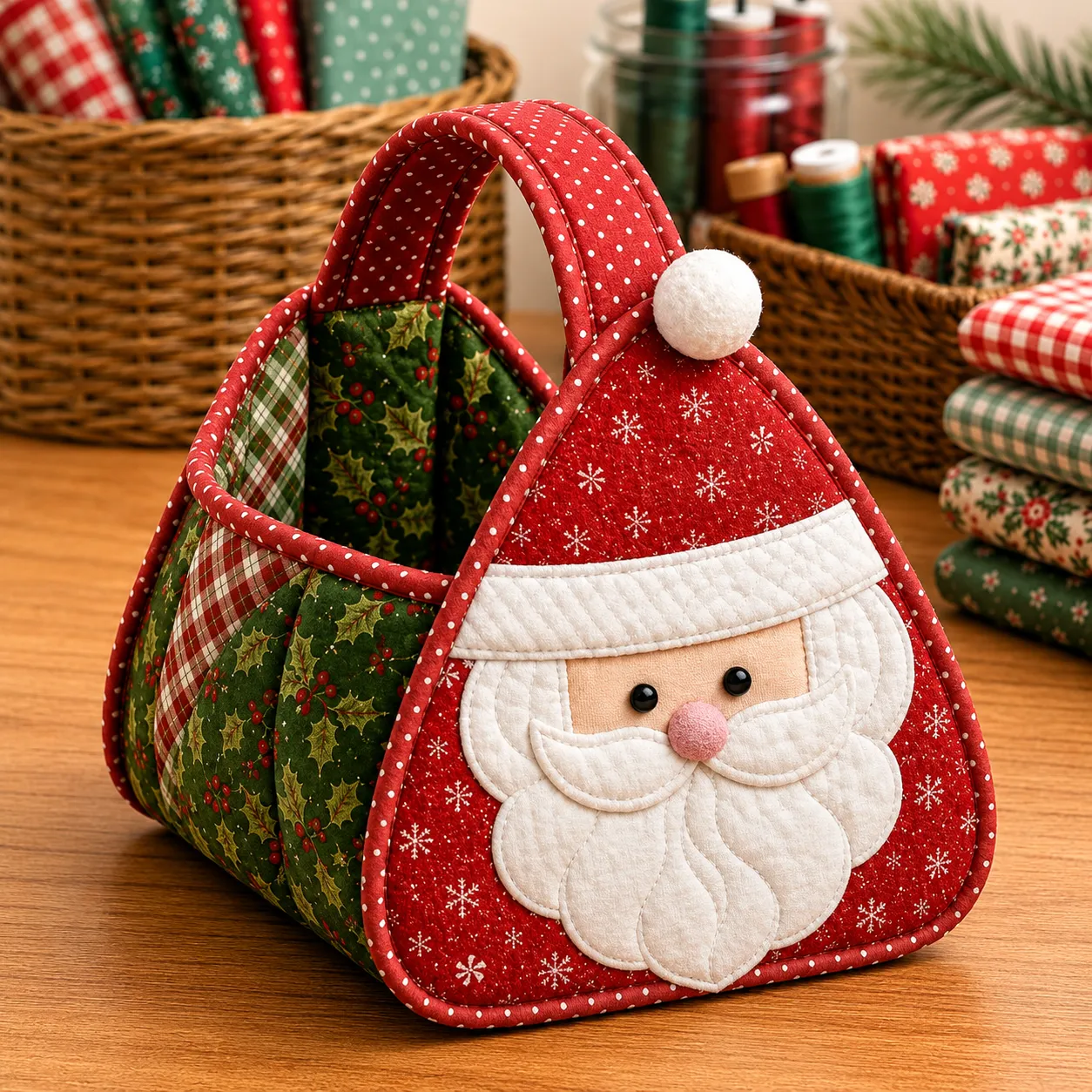 Christmas quilted basket dimensions diagram