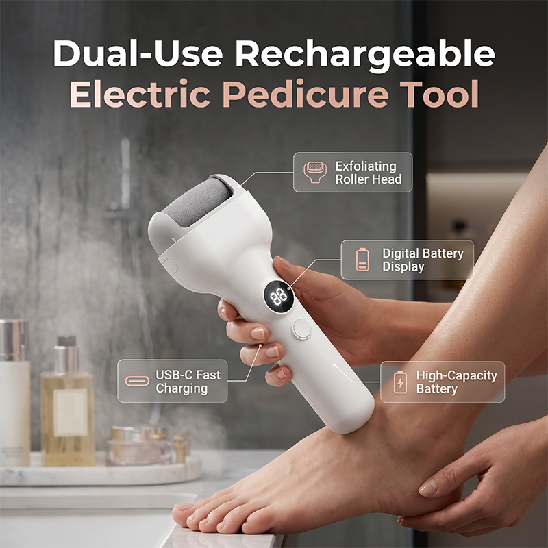 Rechargeable electric foot callus remover pedicure tool