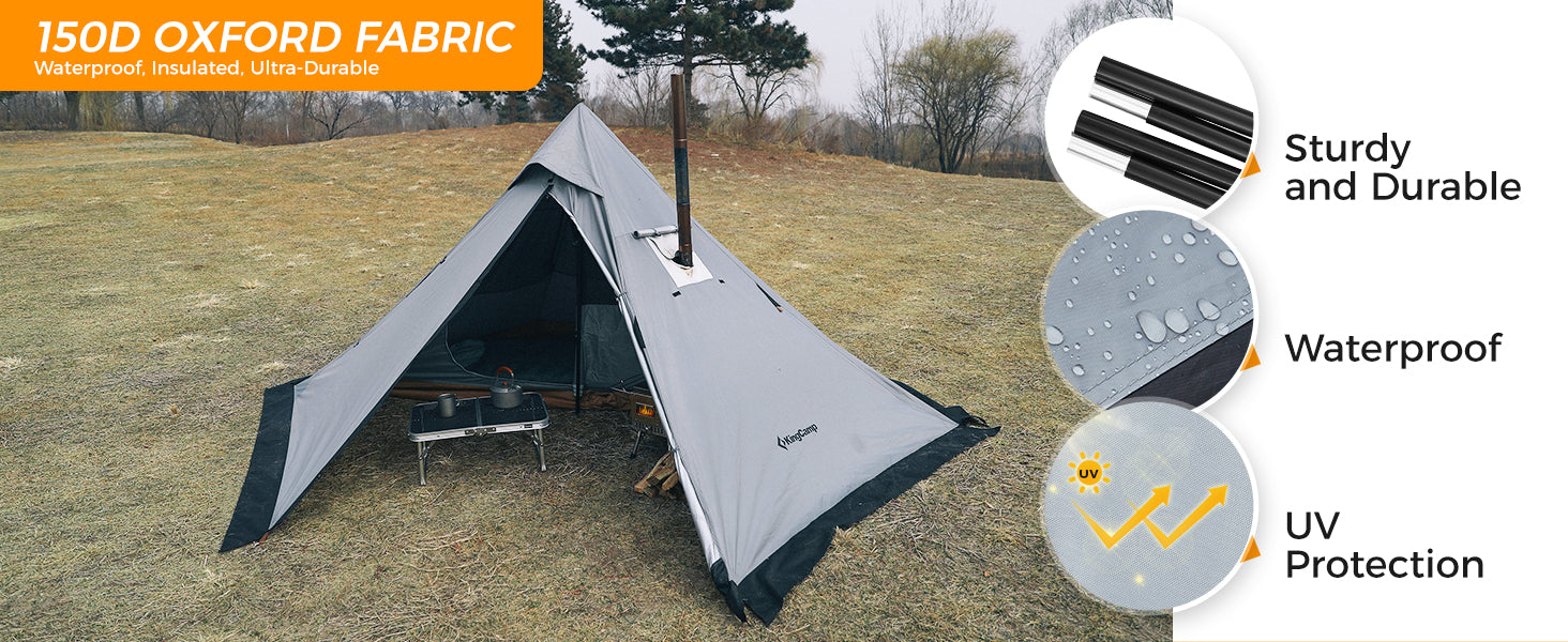 KingCamp Tipi Hot Tents with Stove Jack for 1-2 People