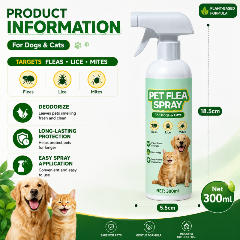 300ml plant based pet flea spray size