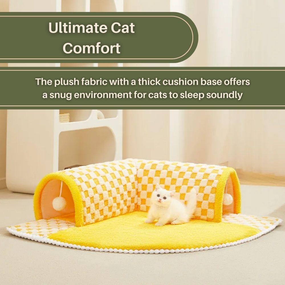 LuxPaws™ 2-In-1 Cat Tunnel Bed