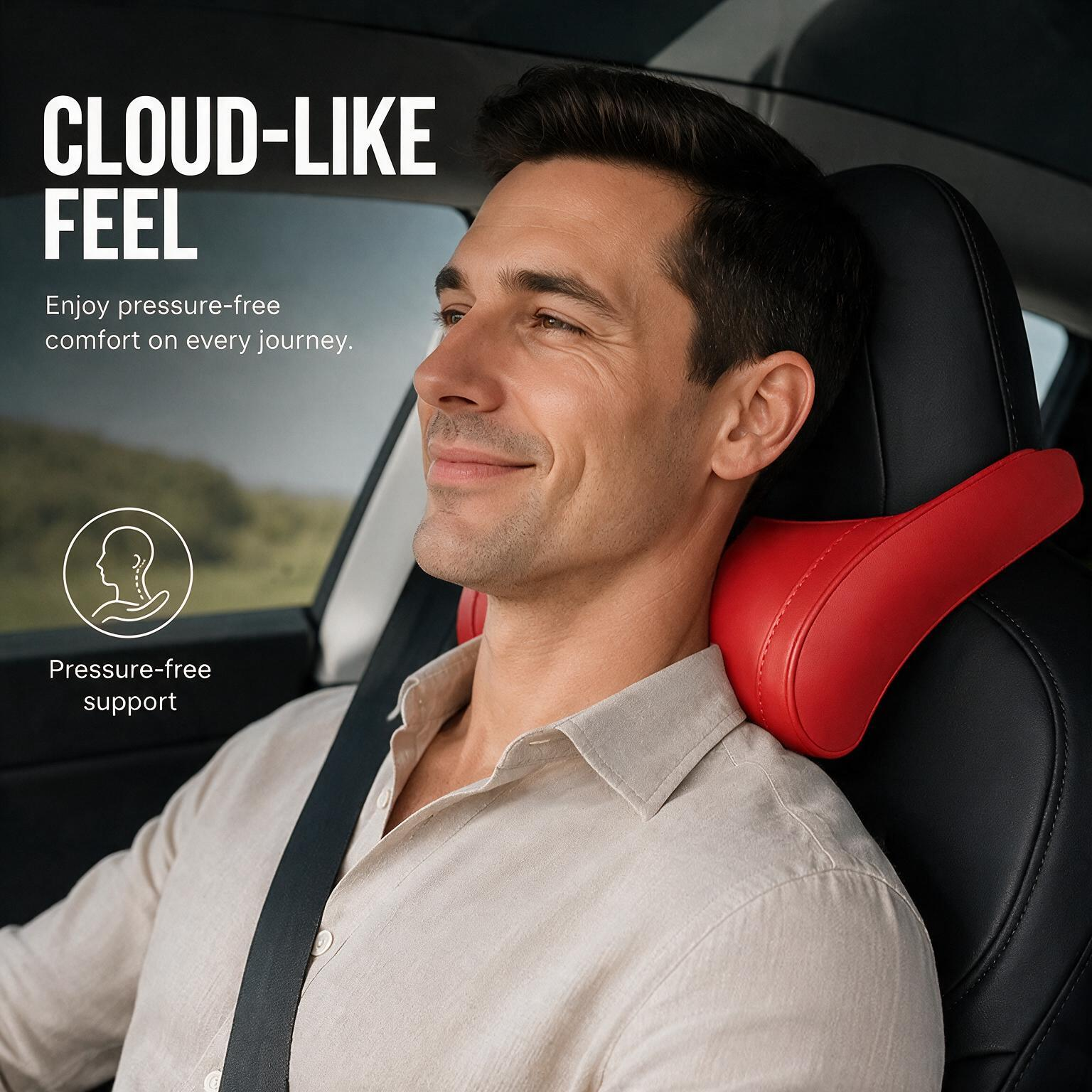 Slow rebound memory foam car neck pillow