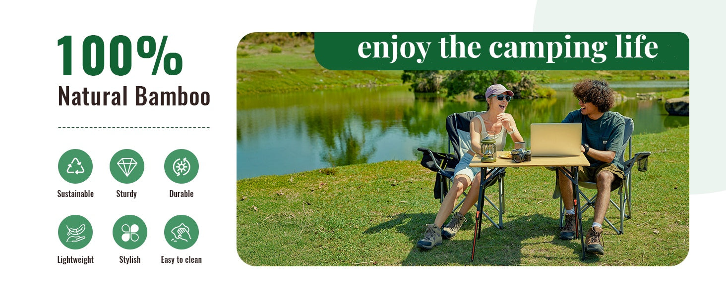 KingCamp BAMBOO Folding Bamboo Table