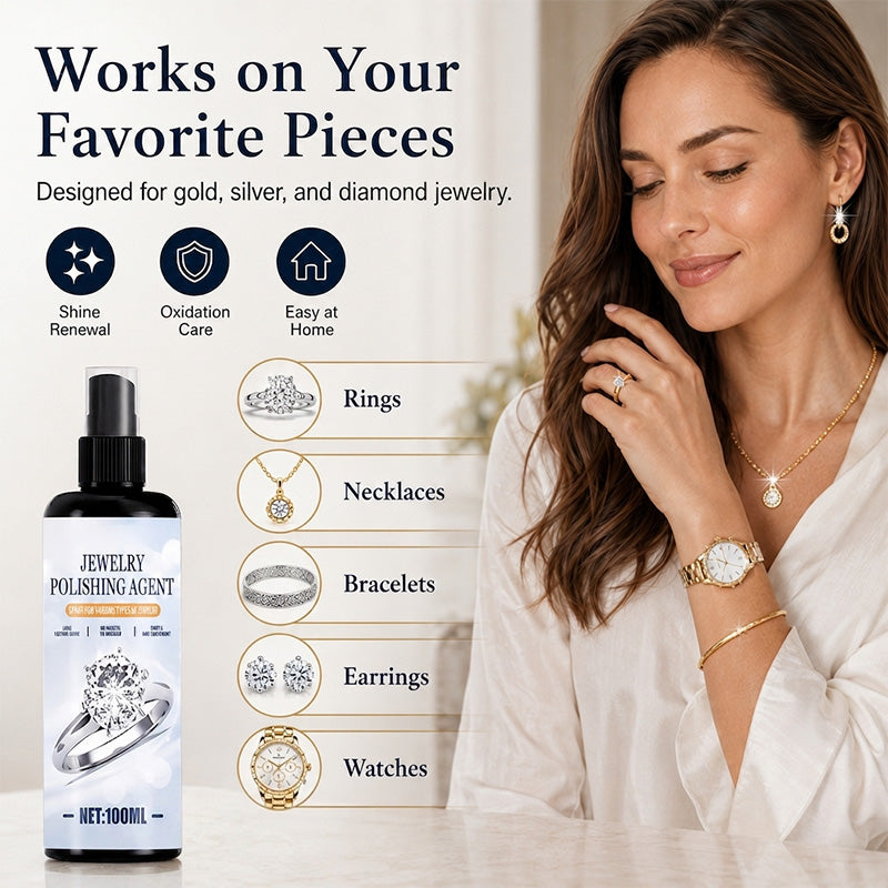 Easy spray application jewelry cleaner for rings necklaces bracelets watches