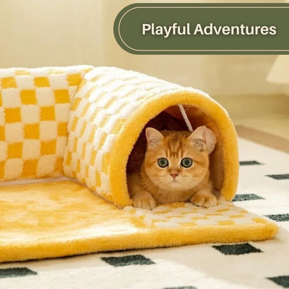 LuxPaws™ 2-In-1 Cat Tunnel Bed