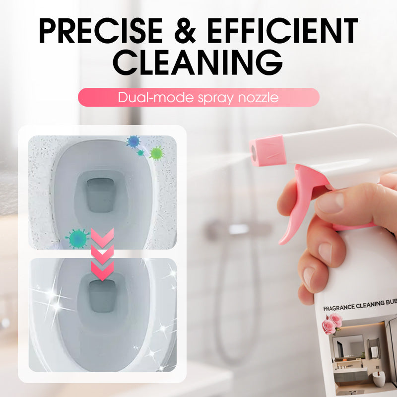 Bathroom cleaner spray helps remove limescale water stains and soap scum