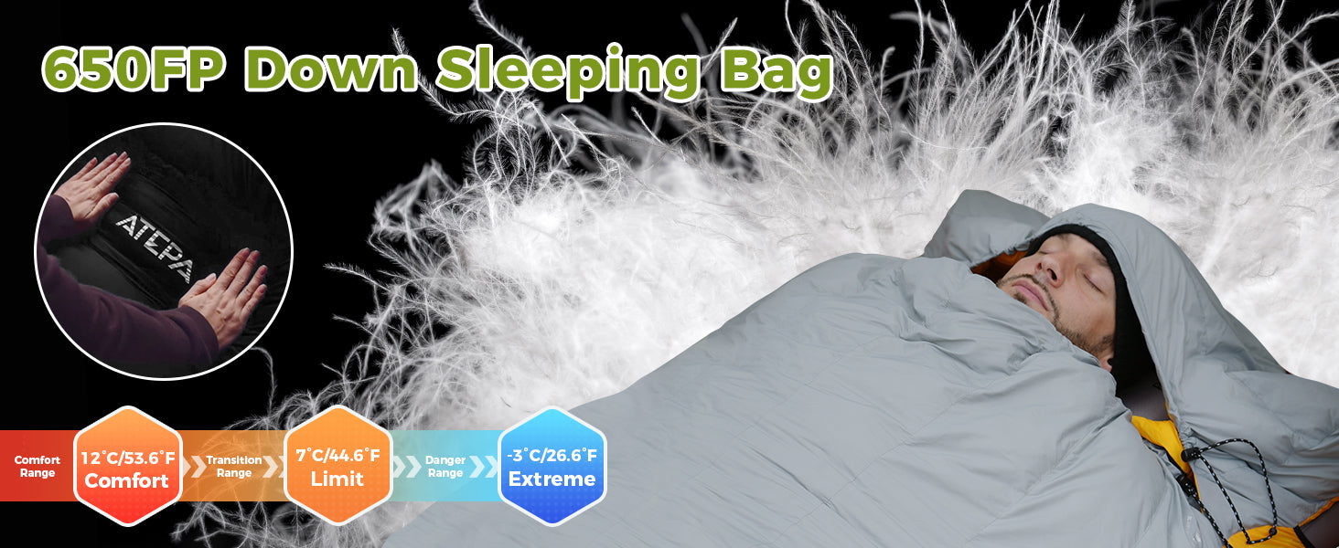 ATEPA BULWARK 300 Down Sleeping Bag-Envelope With Hood