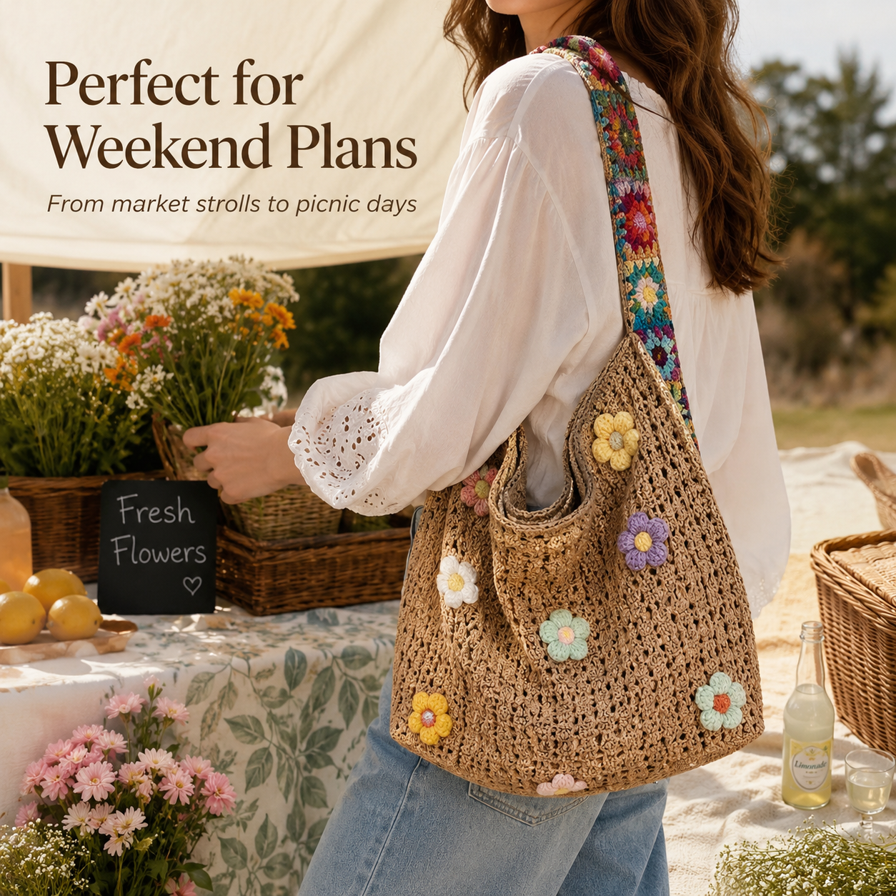 Bohemian crossbody tote styling
