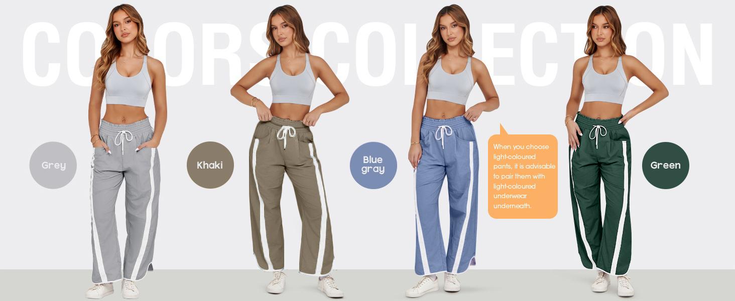 UANEO Loose Barrel Pants for Women Quick Dry Lightweight Hiking Travel Workout Running Comfy Lounge Pants with Pockets SummerVibes