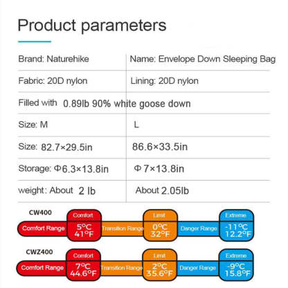 CW400 Down Sleeping Bag