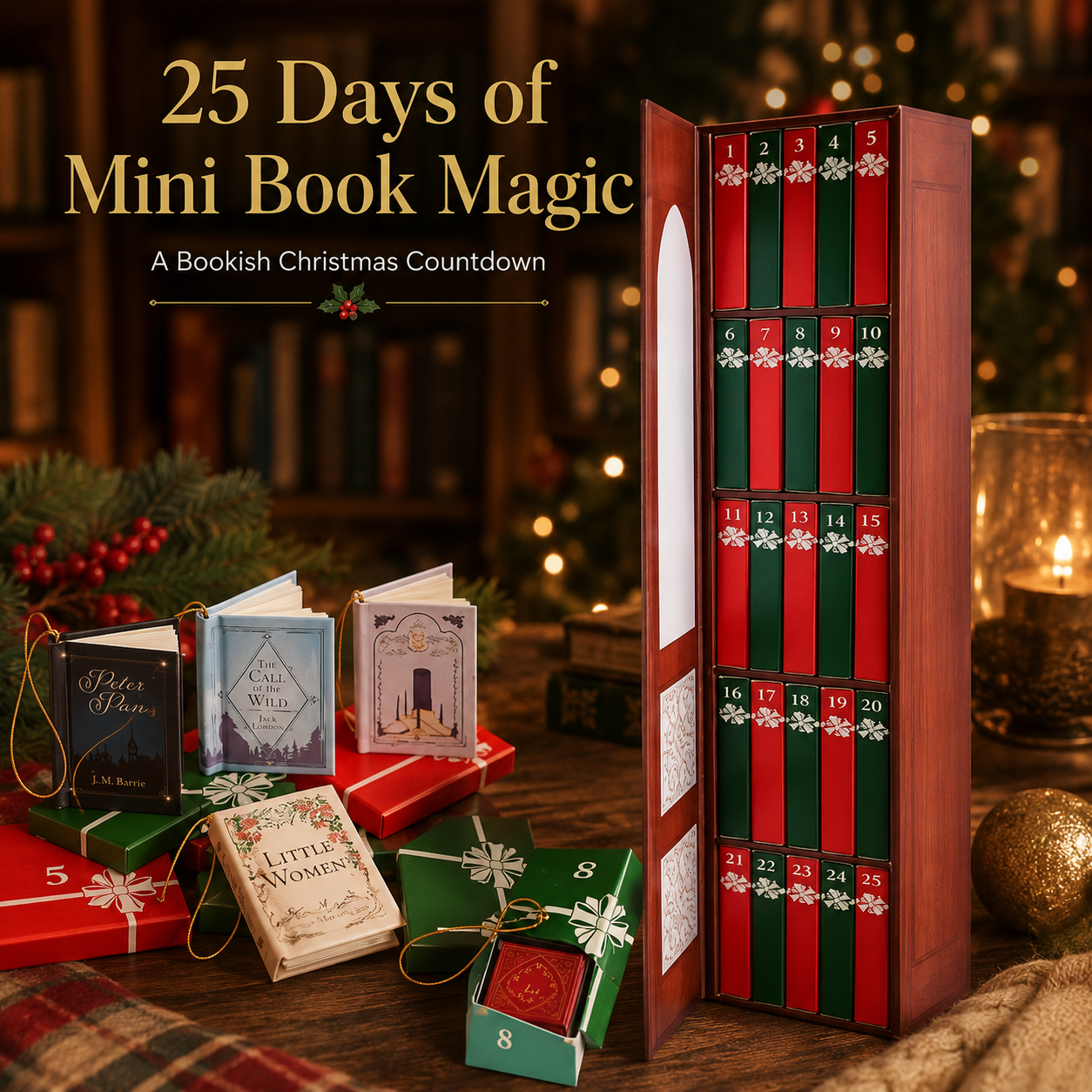 Complete boxed mini book advent calendar gift packaging