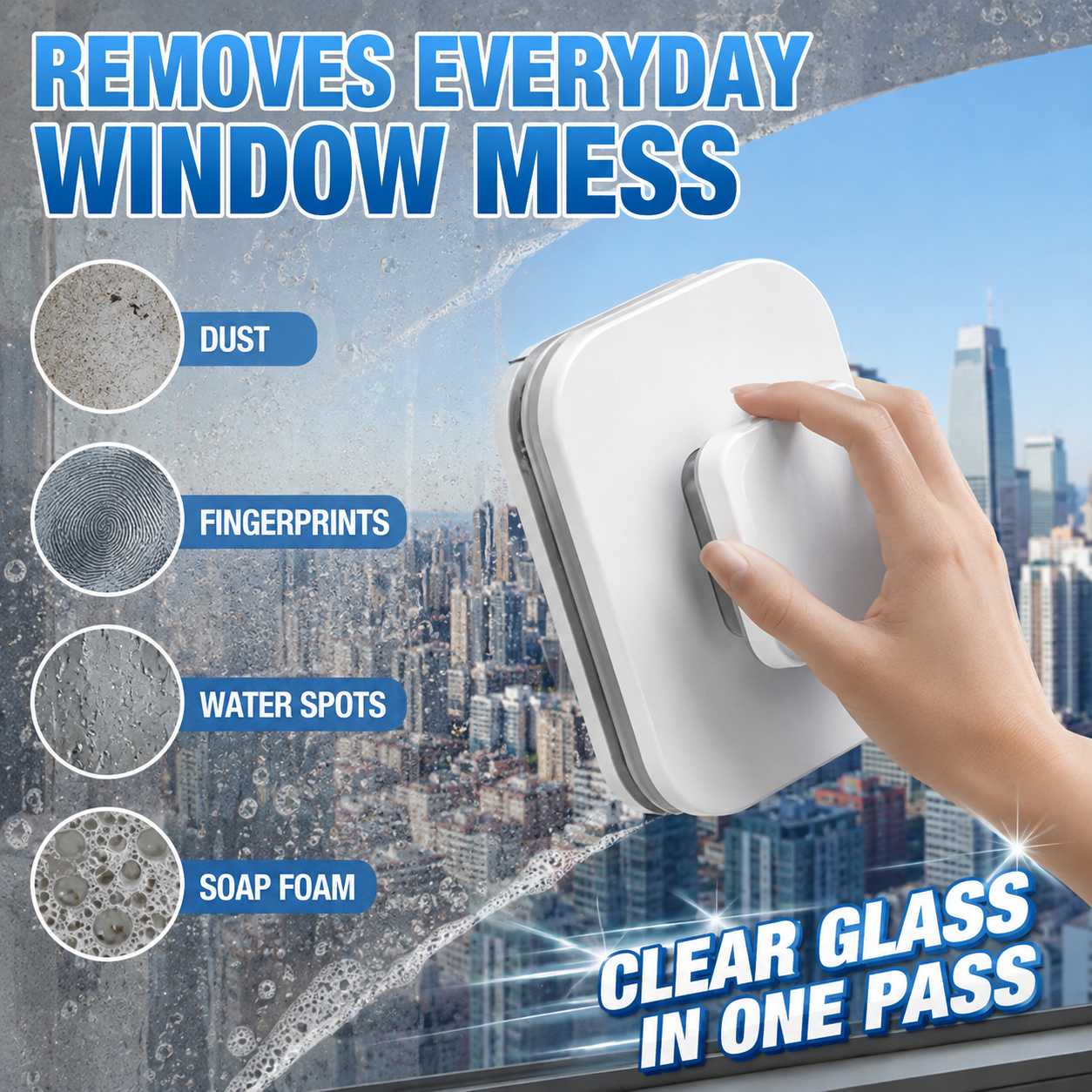 Magnetic window cleaner product dimensions and details